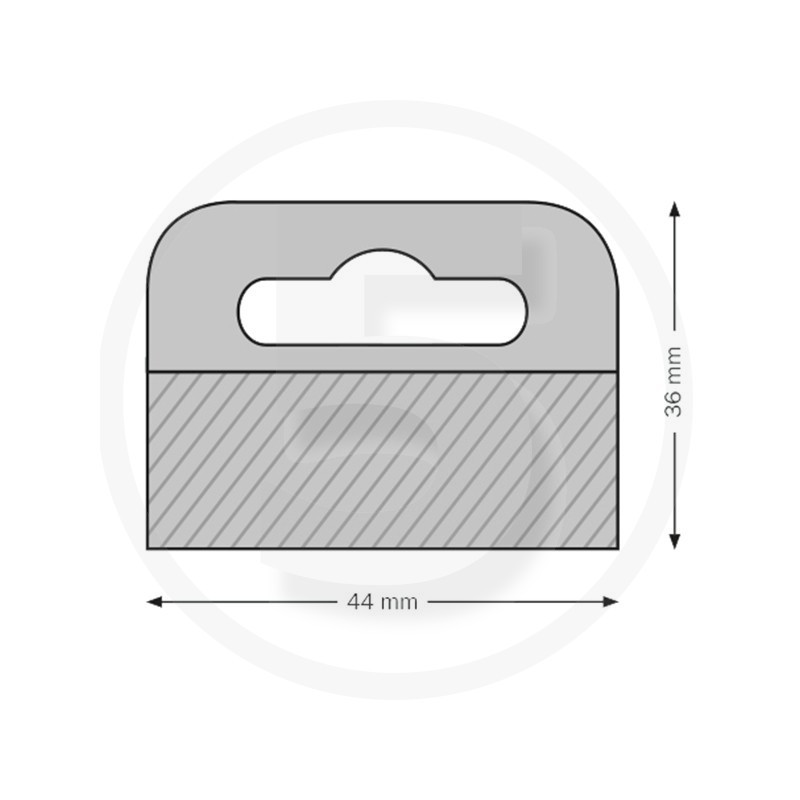 Ganci autoadesivi per appendere i blister euro 44x36mm