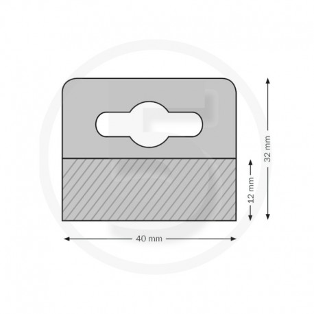 Ganci per blister autoadesivi con foro euro 40x32mm