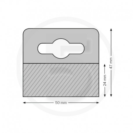 Ganci per blister autoadesivi con foro euro 47x50mm