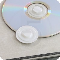 Clips porta CD autoadesivo, in plastica Bianca