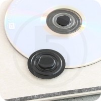 Clips porta CD autoadesivo, in plastica Nera