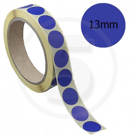 Bollini adesivi colorati diametro 13mm. Etichette adesive rotonde color Blu