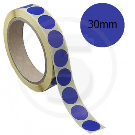Bollini adesivi colorati diametro 30mm. Etichette adesive rotonde color Blu