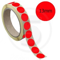 Bollini adesivi colorati diametro 13mm. Etichette adesive rotonde color Rosso