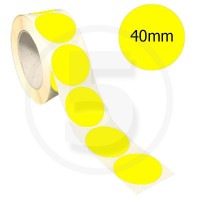 Bollini adesivi colorati diametro 40mm. Etichette adesive rotonde color Giallo