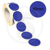 Bollini adesivi colorati diametro 40mm. Etichette adesive rotonde color Blu