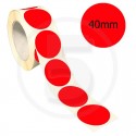 Bollini adesivi colorati diametro 40mm. Etichette adesive rotonde color Rosso