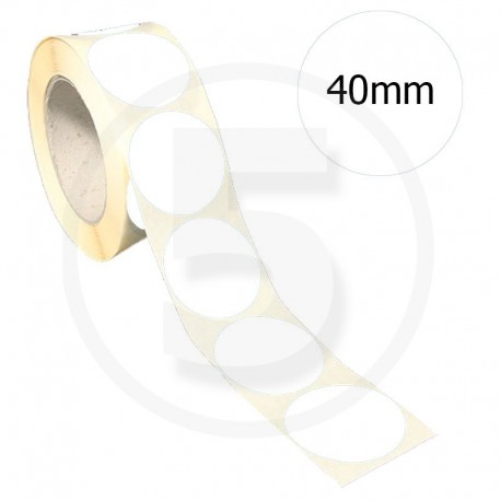 Bollini adesivi colorati diametro 40mm. Etichette adesive rotonde color Bianco