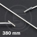 Cordino elastico rotondo con terminali in metallo, lunghezza 380mm, Bianco