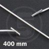 Cordino elastico rotondo con terminali in metallo, lunghezza 400mm, Bianco