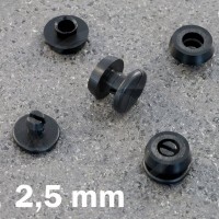 Rivetti in plastica - Bottoni a pressione 2, 5 mm, Nero