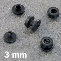 Rivetti in plastica - Bottoni a pressione 3 mm, Nero