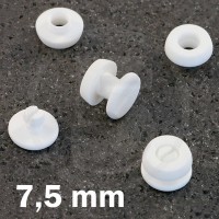 Rivetti in plastica - Bottoni a pressione 7,5 mm, Bianco