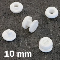 Rivetti in plastica - Bottoni a pressione 10 mm, Bianco