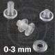 Rivetti in plastica - Bottoni a pressione, 0-3 mm con foro, Trasparente