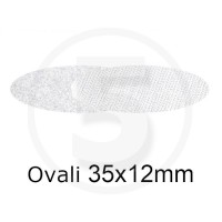 Bollini in velcro autoadesivi extra sottili, ovali 35x12mm, Bianco