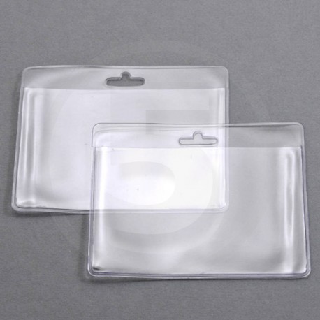 Tasche portabadge 95x77, orizzontale, con foro euro