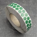 Bollini adesivi colorati in tessuto diametro 15mm. Etichette adesive rotonde color Verde