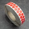 Bollini adesivi colorati in tessuto diametro 15mm. Etichette adesive rotonde color Rosso