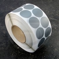 Bollini adesivi colorati in tessuto diametro 30mm. Etichette adesive rotonde color Argento