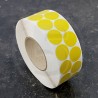 Bollini adesivi colorati in tessuto diametro 30mm. Etichette adesive rotonde color Giallo