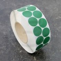Bollini adesivi colorati in tessuto diametro 30mm. Etichette adesive rotonde color Verde