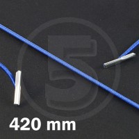 Cordino elastico rotondo con terminali in metallo, lunghezza 420mm, Blu medio