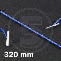 Cordino elastico rotondo con terminali in metallo, lunghezza 320mm, Blu medio