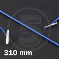 Cordino elastico rotondo con terminali in metallo, lunghezza 310mm, Blu medio