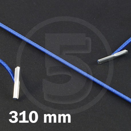 Cordino elastico rotondo con terminali in metallo, lunghezza 310mm, Blu medio