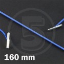 Cordino elastico rotondo con terminali in metallo, lunghezza 160mm, Blu medio