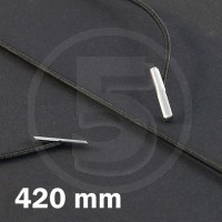 Cordino elastico rotondo con terminali in metallo, lunghezza 420mm, Nero