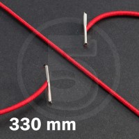 Cordino elastico rotondo con terminali in metallo, lunghezza 330mm, Rosso