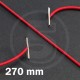 Cordino elastico rotondo con terminali in metallo, lunghezza 270mm, Rosso