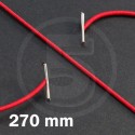 Cordino elastico rotondo con terminali in metallo, lunghezza 270mm, Rosso
