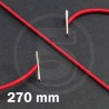 Cordino elastico rotondo con terminali in metallo, lunghezza 270mm, Rosso
