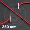 Cordino elastico rotondo con terminali in metallo, lunghezza 250mm, Rosso