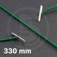 Cordino elastico rotondo con terminali in metallo, lunghezza 330mm, Verde