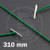 Cordino elastico rotondo con terminali in metallo, lunghezza 310mm, Verde