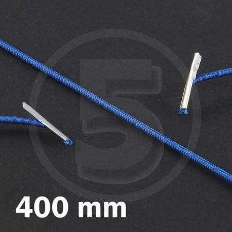 Cordino elastico rotondo con terminali in metallo, lunghezza 400mm, Blu scuro