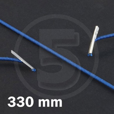 Cordino elastico rotondo con terminali in metallo, lunghezza 330mm, Blu scuro