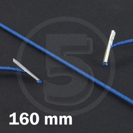 Cordino elastico rotondo con terminali in metallo, lunghezza 160mm, Blu scuro