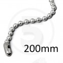 Catenella a palline, diametro sfera 3,2mm, lunghezza 200 mm, nichelata