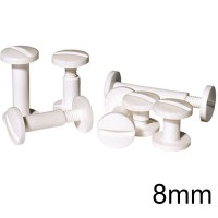 Viti sepolte in plastica bianca, lunghezza utile 8mm