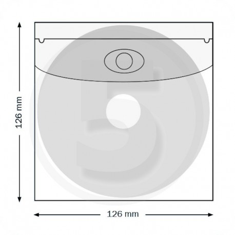 Tasche porta CD quadrate autoadesive con patella di chiusura