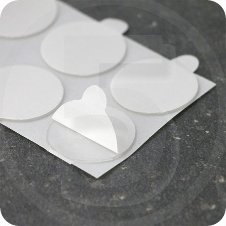 Bollini biadesivi in schiuma acrilica trasparente, diametro 25 mm