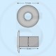 Rivetti rapidi tubolari, parte inferiore aperta, diametro testa 7,5 mm, diametro stelo 2,9 mm, nichelato