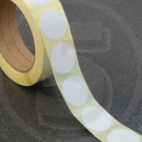 Bollini adesivi colorati diametro 20mm monopista. Etichette adesive rotonde color Bianco