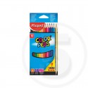 Pastelli triangolari colorpeps x12 + 1 oro/argento in box