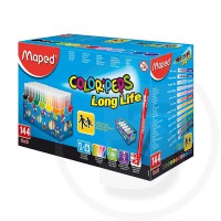 Pennarelli 144 pz colorpeps long life ultra lavabili in box verticale da tavolo (schoolpack)